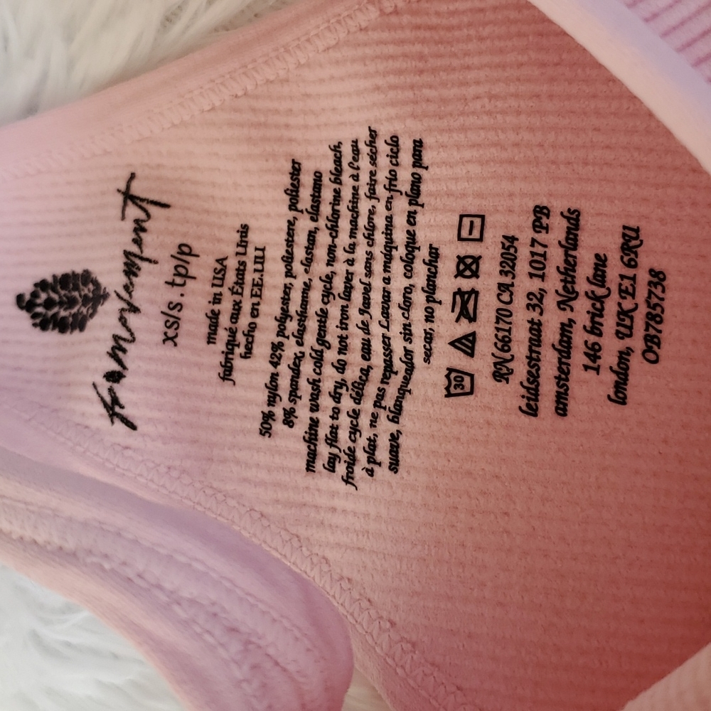 Free People Pink Ribbed Racerback Crop Top - Picture 2 of 9